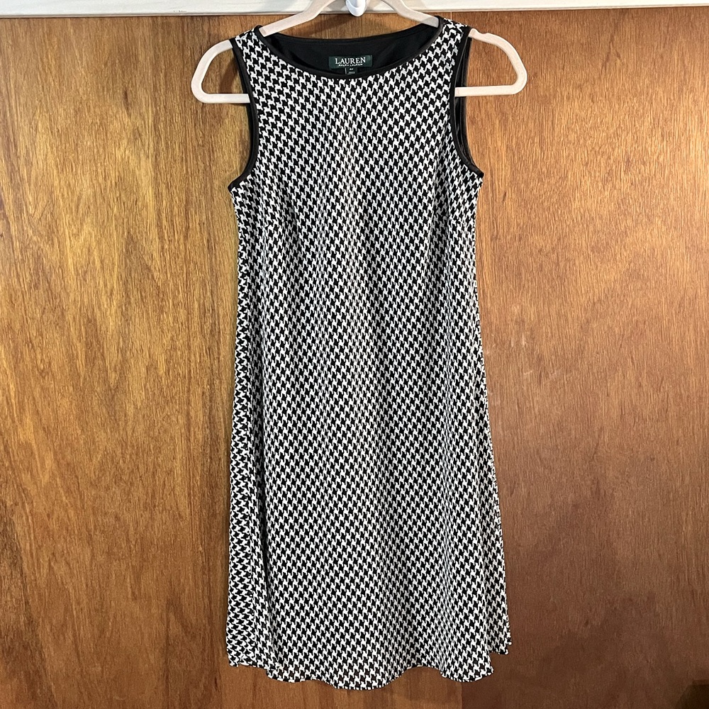 LAUREN RALPH LAUREN Black & White Houndstooth Dress Sz 4P